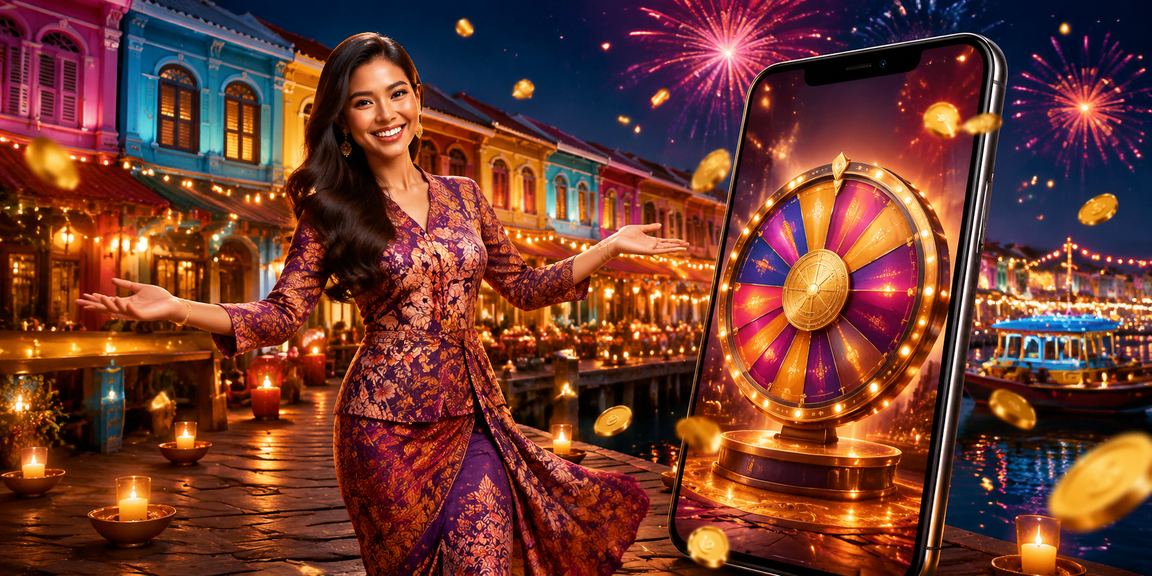 Meja roulette dengan tema batik Pulau Pinang